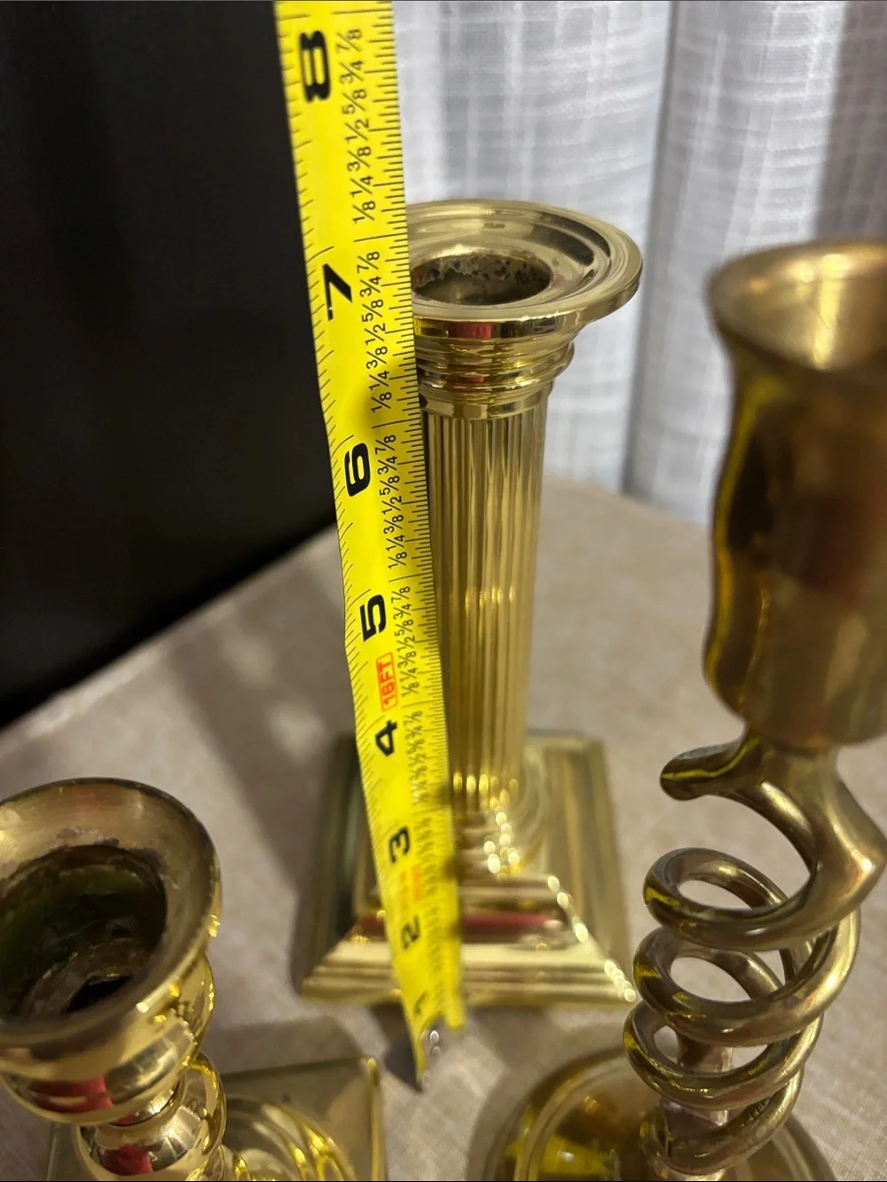 Brass Candle Holder Set - Gold Finish